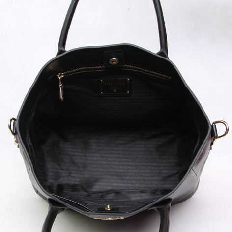 2014 Prada original grainy calfskin tote bag BN2537 black